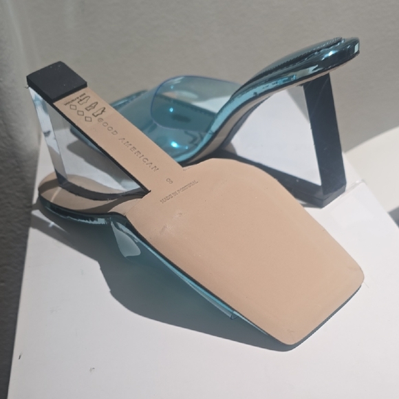 Good American Blue Transparent Heels Size 8 NWT - Picture 7 of 9